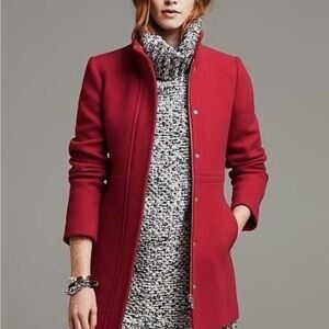 Banana republic Red Zip-Up Wool Jacket